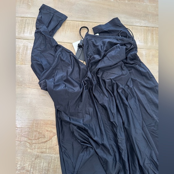 Zara black long strappy jumpsuit v neck adjustable cross back nwt - Picture 10 of 10